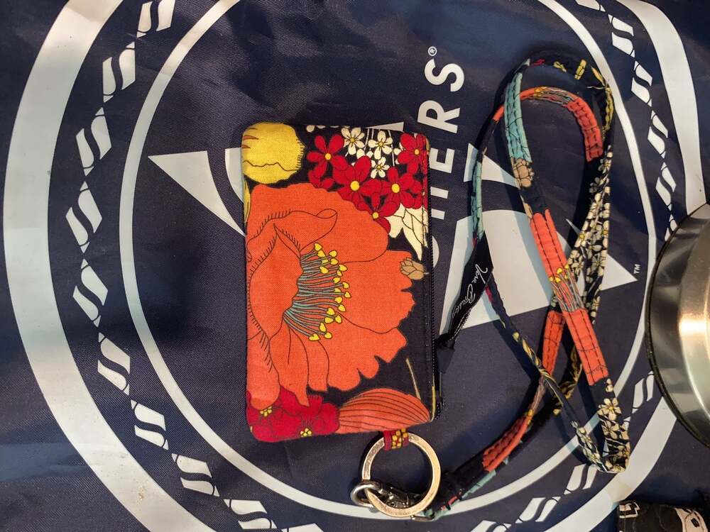 Vera Bradley Happy Snails Zip ID Case and Lanyard Set